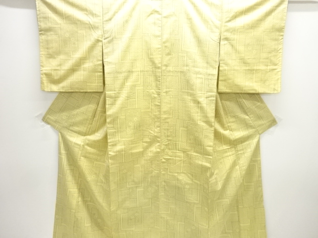 JAPANESE KIMONO / ANTIQUE KIMONO / SILK / TSUMUGI / WOVEN FLOWER